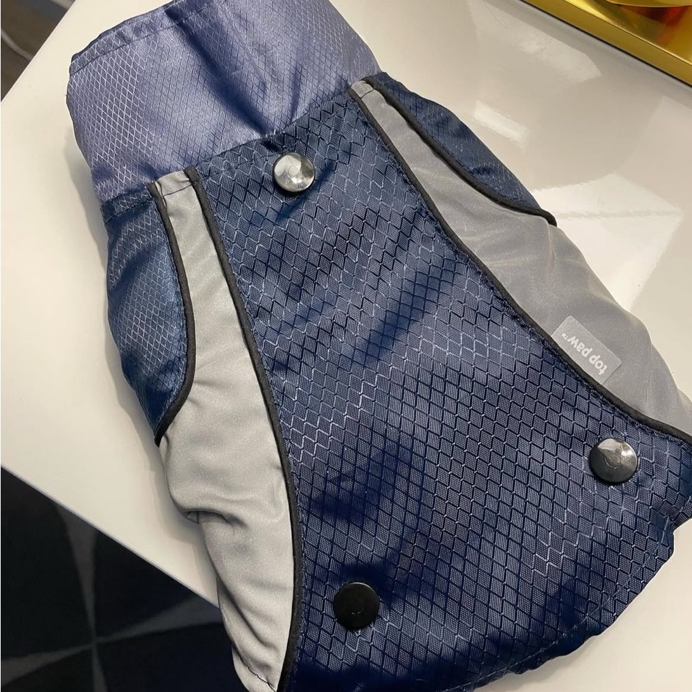 Top Paw Navy and Light Gray Dog Jacket